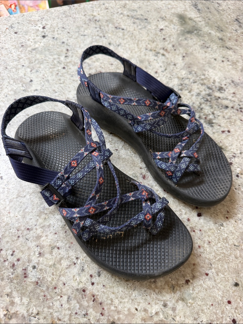 Chaco ZX2 Classic Wink Navy Blue Toe Loop Strap Hiking Sandals Womens Size 10